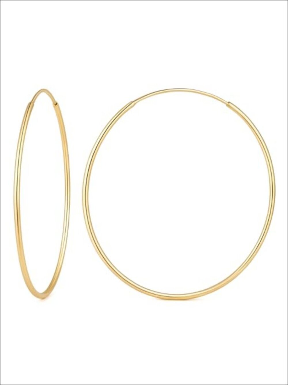 14K Gold Plated Thin Hoop Earrings for Women Lightweight